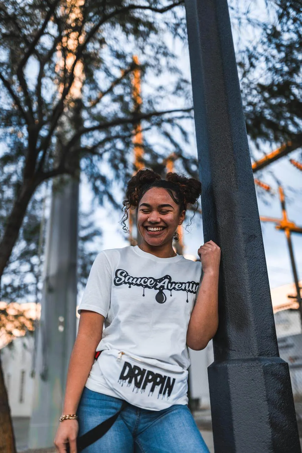 Black SA Drip | White Tee