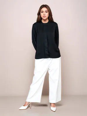 Black Solid Full Sleeves Top