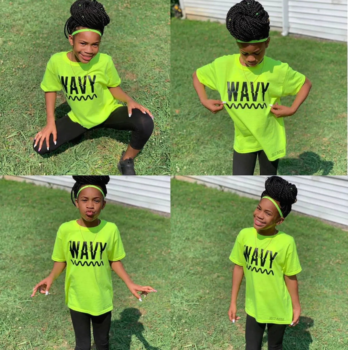 Black Wavy | Neon Yellow Tee