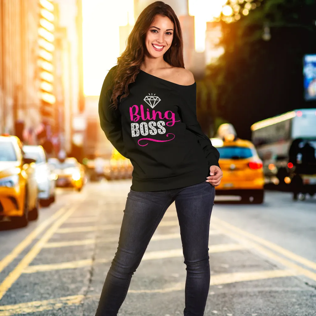 Bling Boss Off Shoulder Sweater
