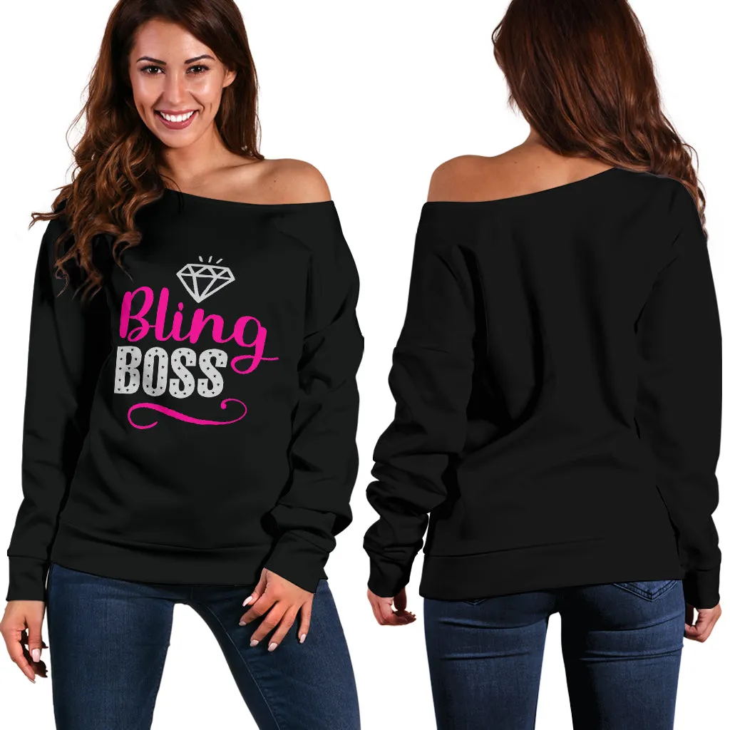 Bling Boss Off Shoulder Sweater