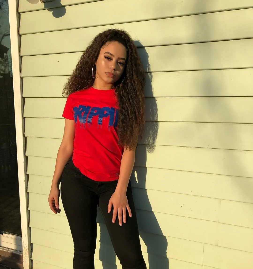 Blue Drippin | Red Tee