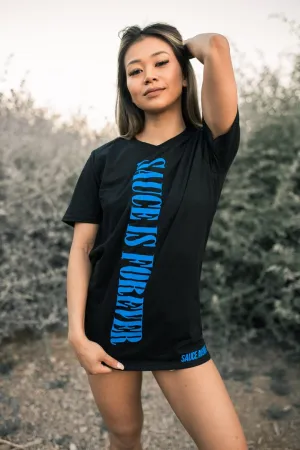 Blue Sauce Is Forever (Vertical Big) | Black Tee (LOVE Sleeve)