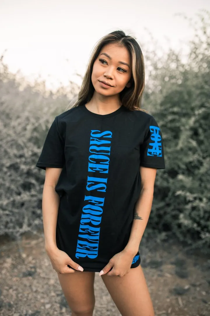 Blue Sauce Is Forever (Vertical Big) | Black Tee (LOVE Sleeve)