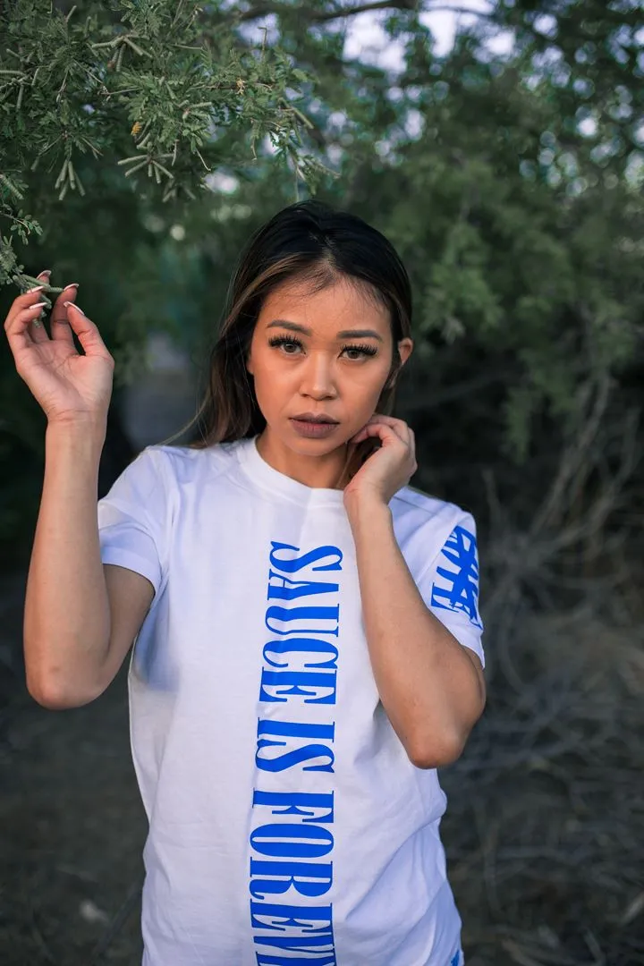 Blue Sauce Is Forever (Vertical Big) | White Tee (LOVE Sleeve)