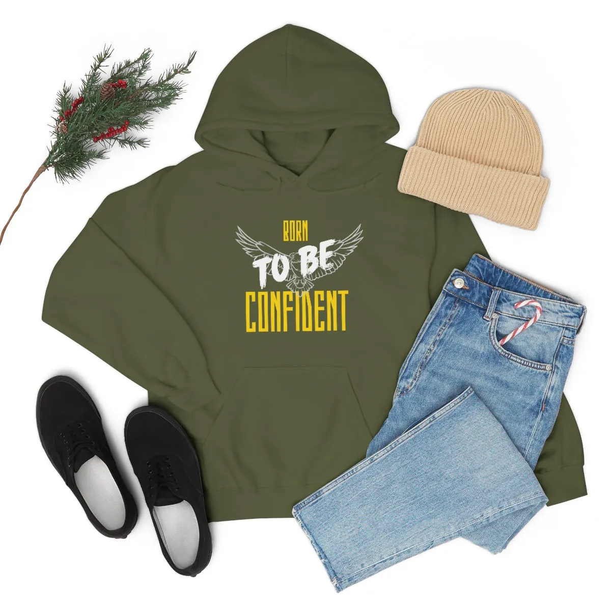 “Born To Be Confident” Unisex Heavy Blend™ Hooded Sweatshirt