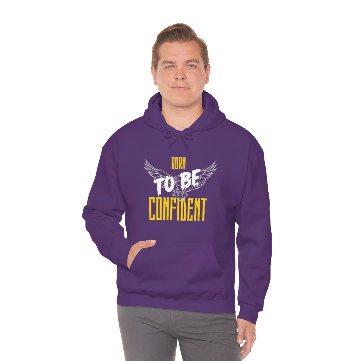 “Born To Be Confident” Unisex Heavy Blend™ Hooded Sweatshirt