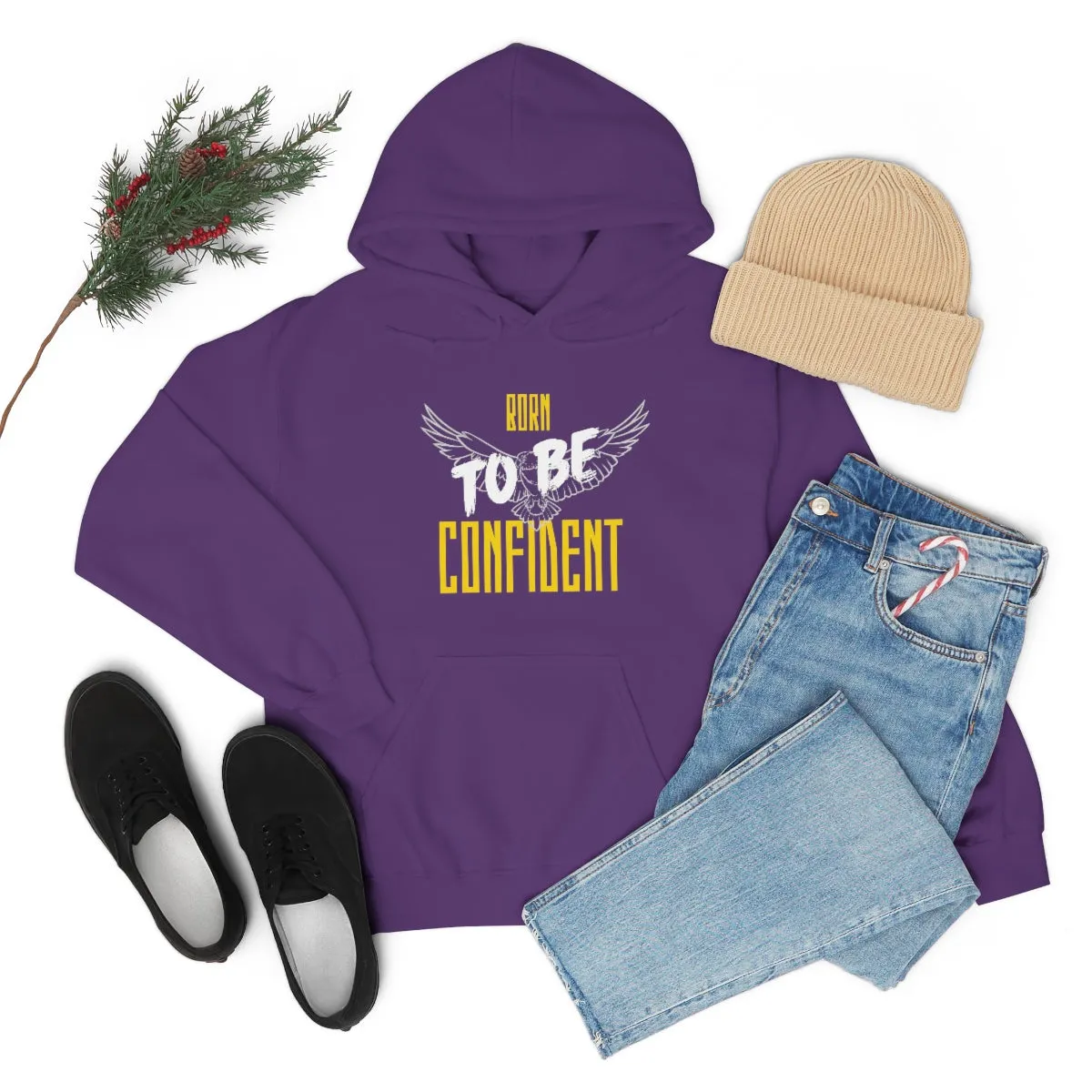 “Born To Be Confident” Unisex Heavy Blend™ Hooded Sweatshirt