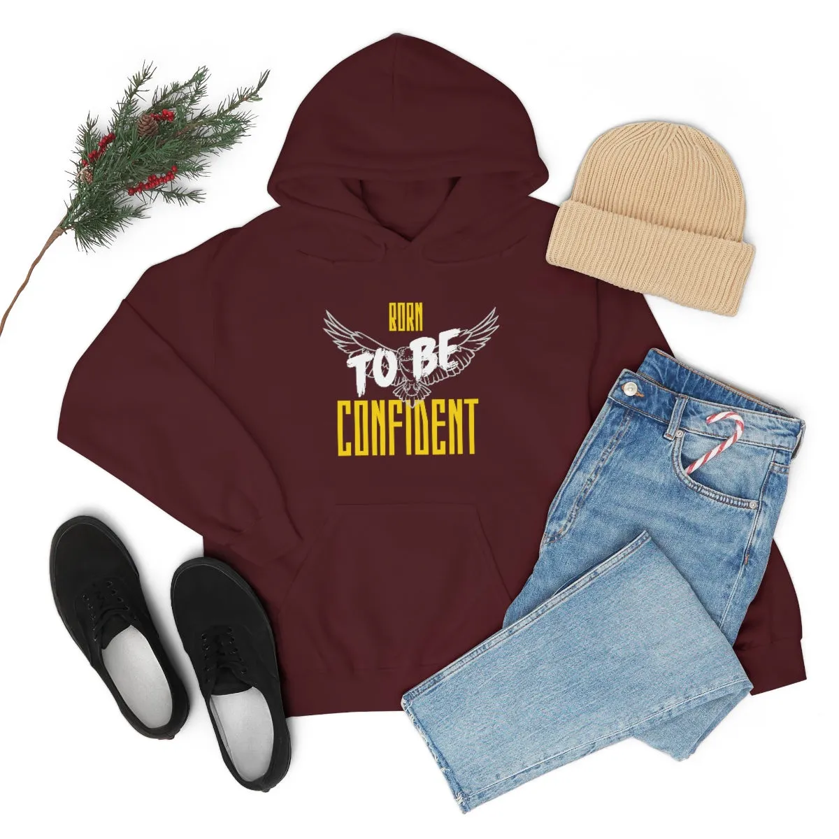 “Born To Be Confident” Unisex Heavy Blend™ Hooded Sweatshirt