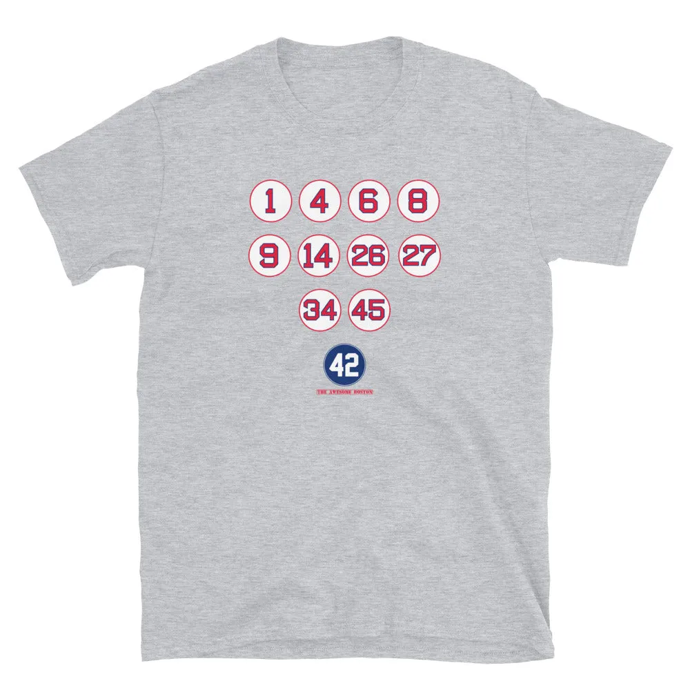Boston Baseball Retired Numbers T Shirt