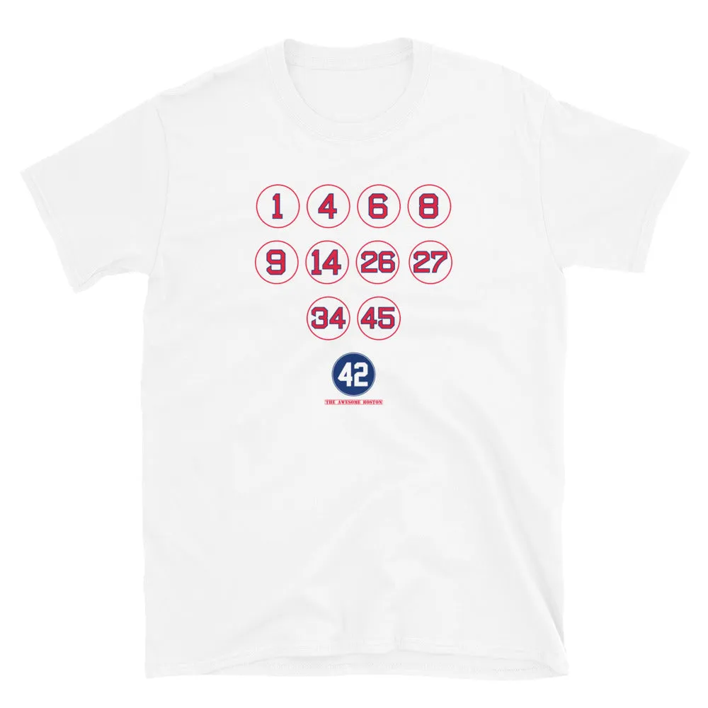 Boston Baseball Retired Numbers T Shirt