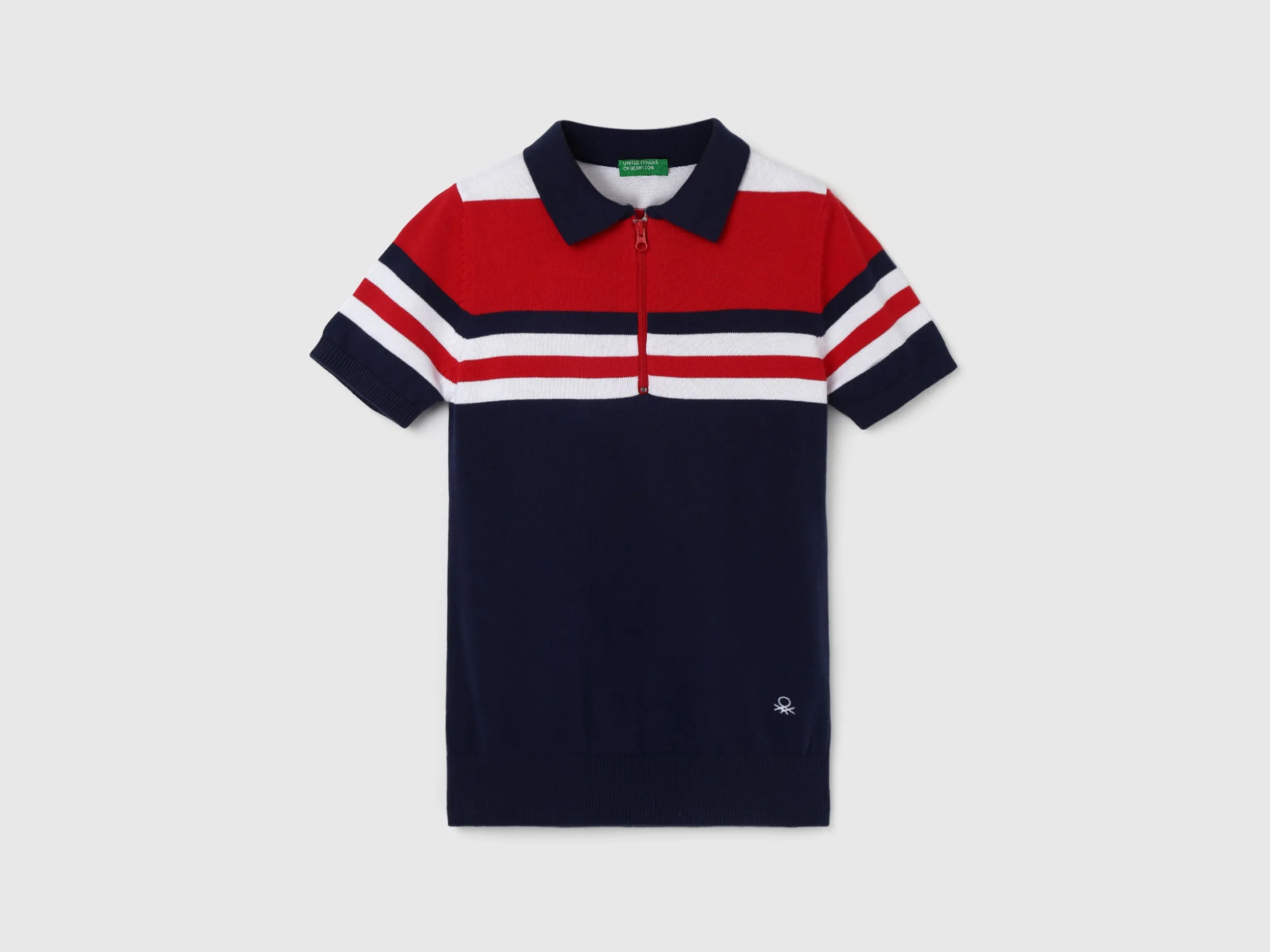 Boy's Regular Fit Polo Collar Striped Sweaters