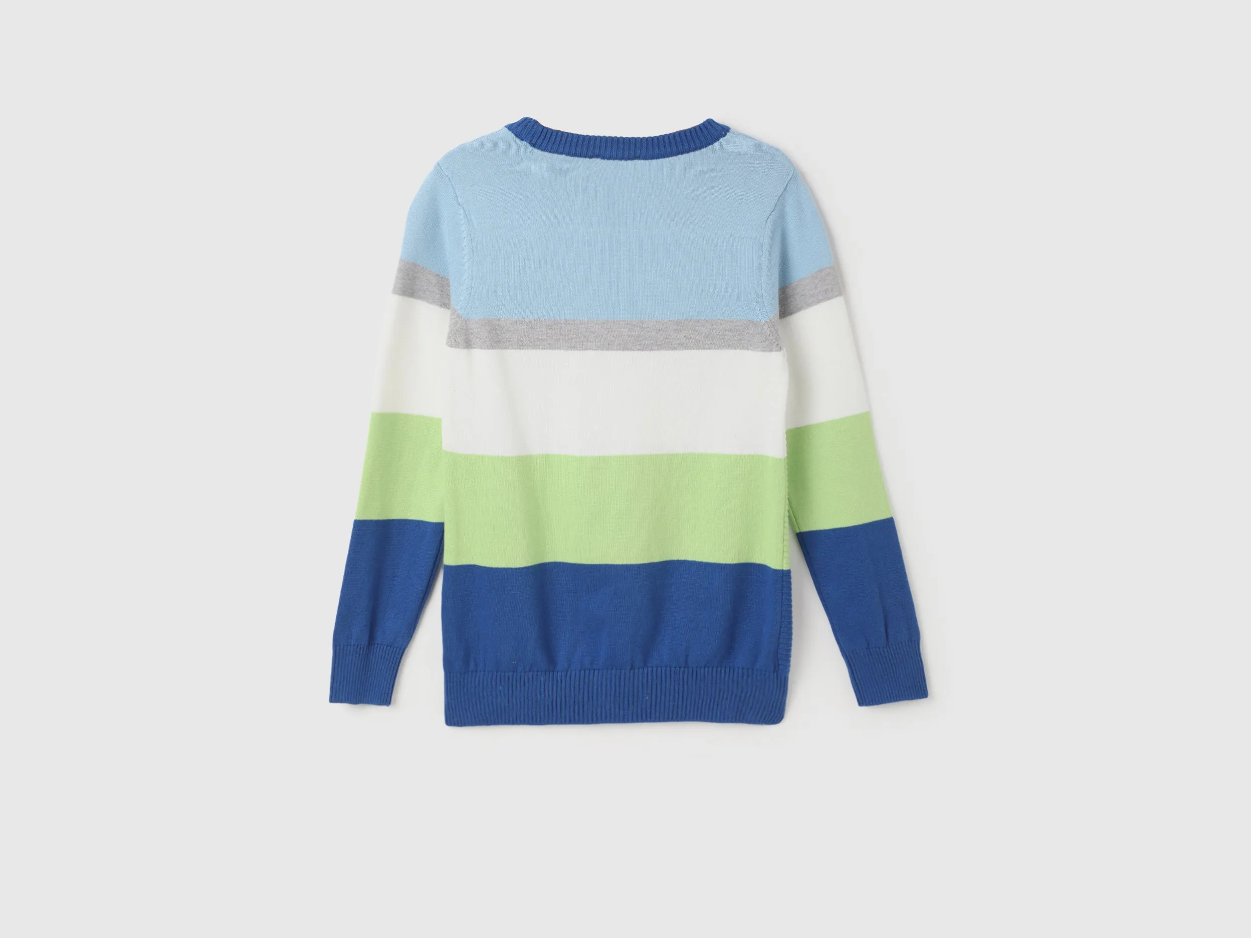 Boy's Regular Fit Round Neck Striped Sweaters