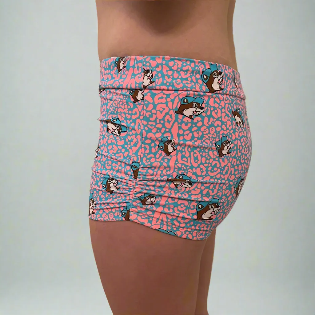 Buc-ee's Women's Pink/Blue Leopard Swim Suit