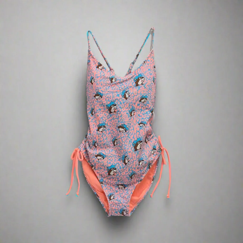 Buc-ee's Women's Pink/Blue Leopard Swim Suit