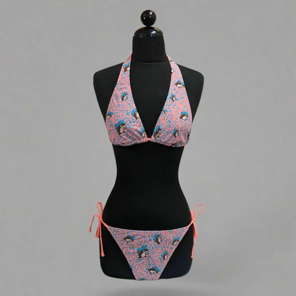 Buc-ee's Women's Pink/Blue Leopard Swim Suit