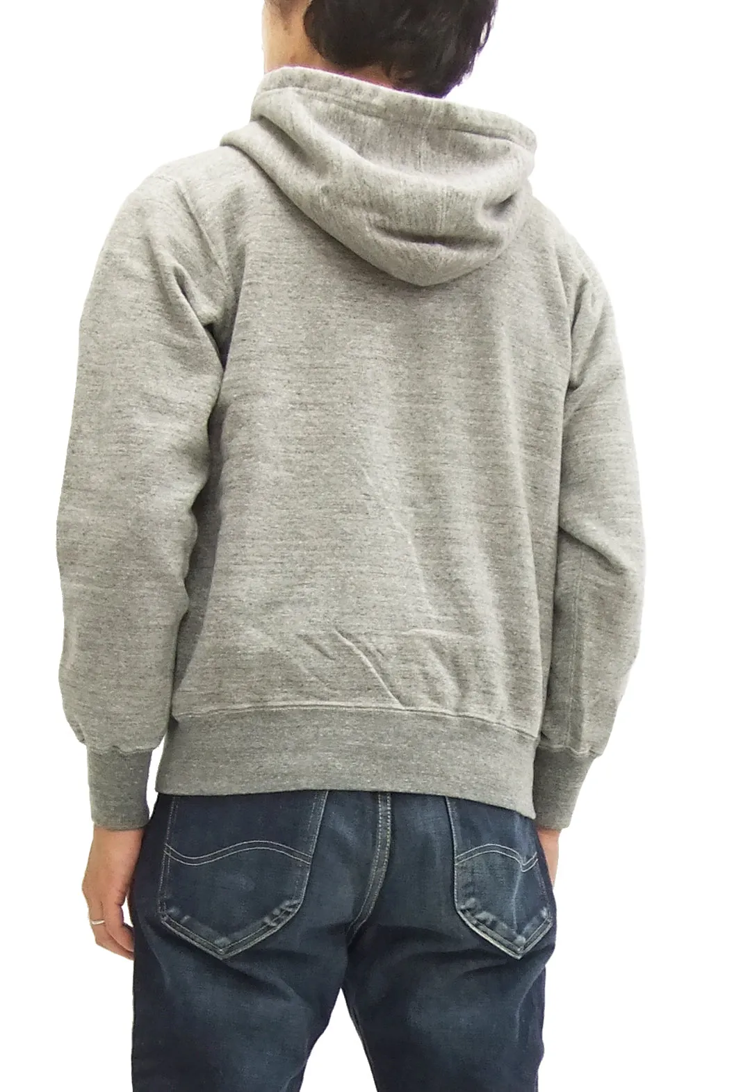 Buzz Rickson Hoodie Men's USAAF Insignia Hoodie Zip Front Hooded Sweatshirt BR65599 Heather-Gray