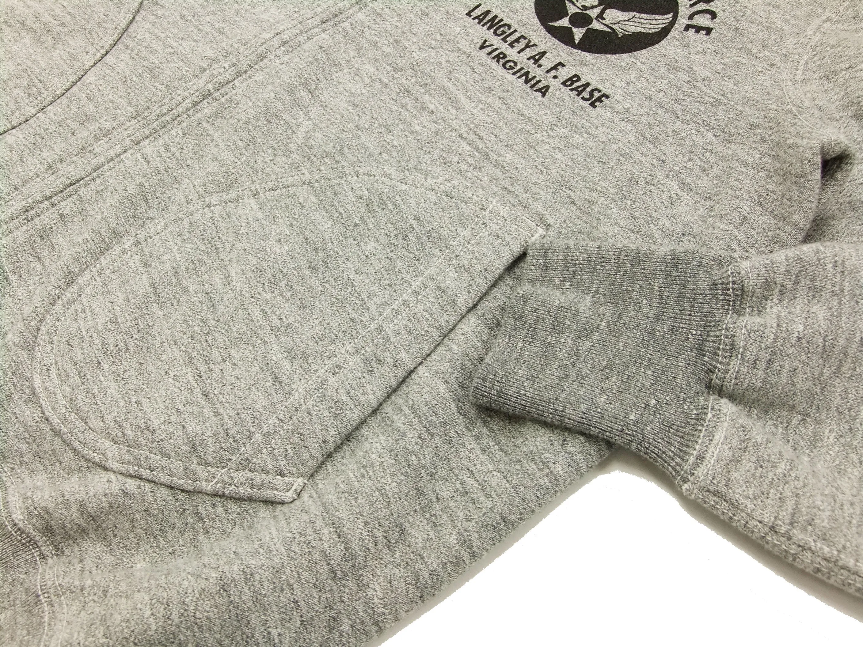 Buzz Rickson Hoodie Men's USAAF Insignia Hoodie Zip Front Hooded Sweatshirt BR65599 Heather-Gray