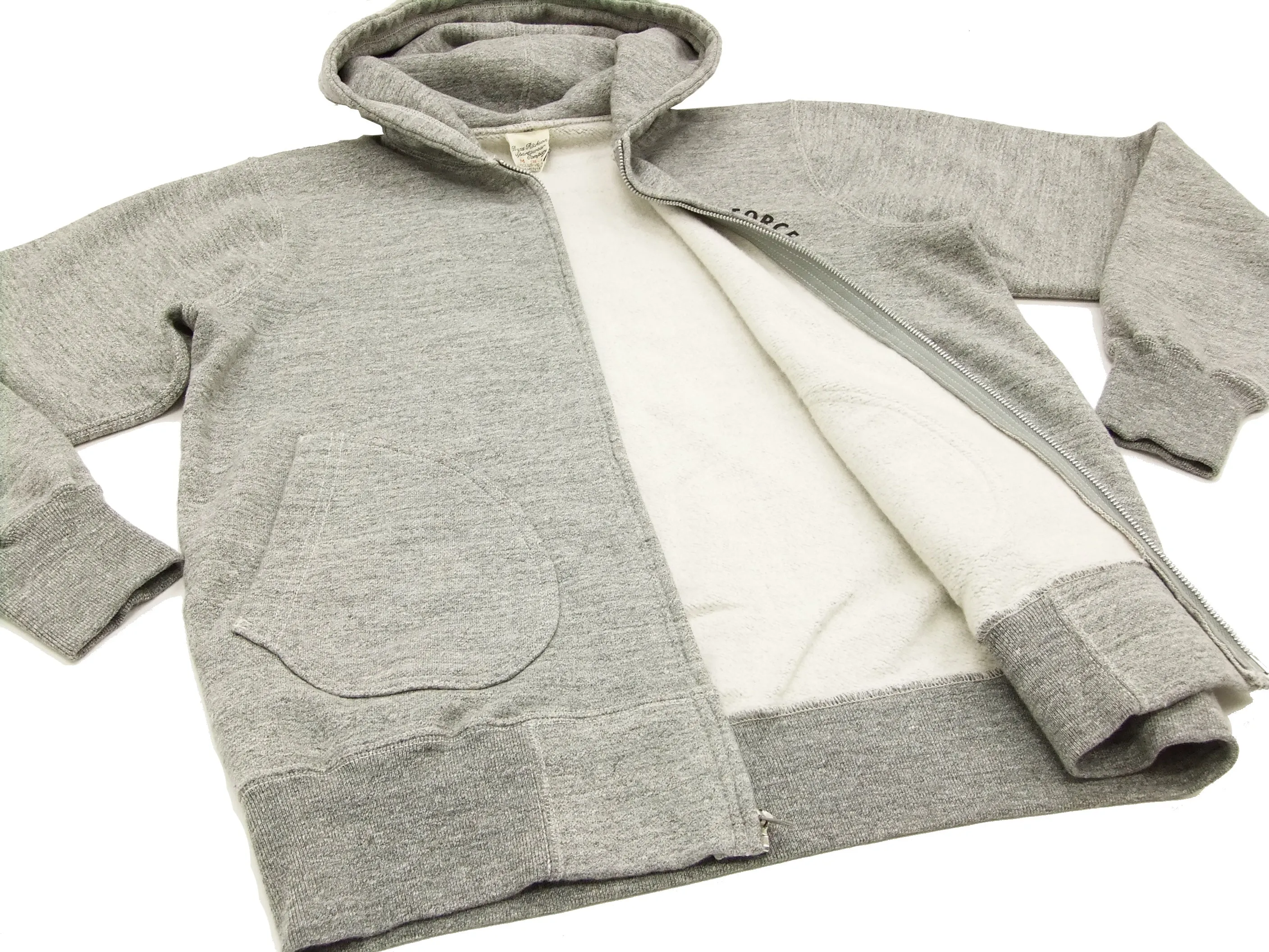 Buzz Rickson Hoodie Men's USAAF Insignia Hoodie Zip Front Hooded Sweatshirt BR65599 Heather-Gray