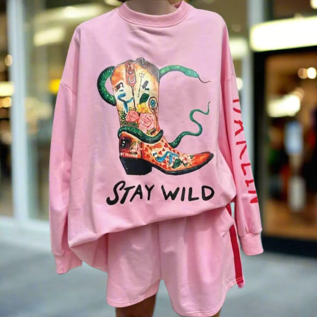 By Frankie Stay Wild Darlin Set Pink