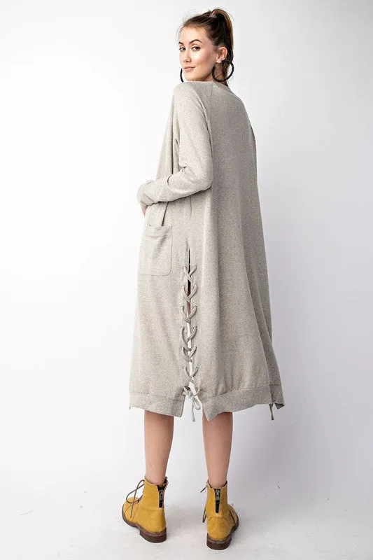 CAMILA LACE SIDE CARDI OATMEAL*