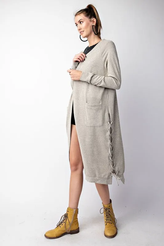 CAMILA LACE SIDE CARDI OATMEAL*
