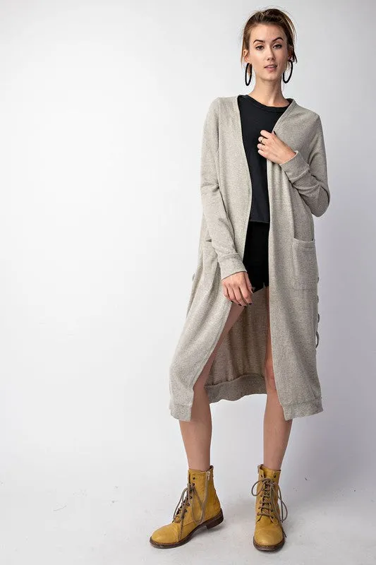 CAMILA LACE SIDE CARDI OATMEAL*