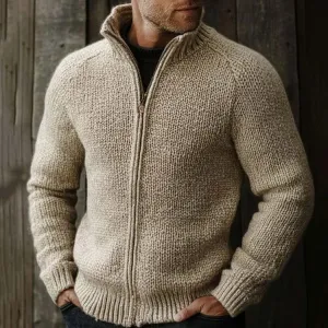Casual Full-Zip Knitted Sweater