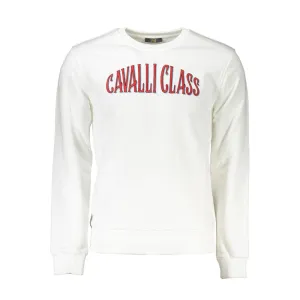 Cavalli Class White Cotton Men Sweater