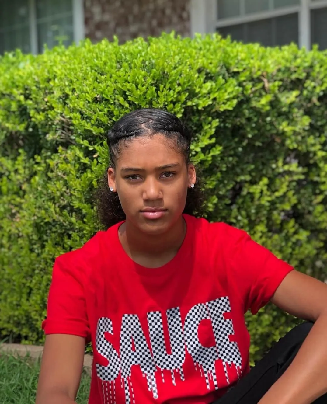 Checkered B&W Sauce | Red Tee