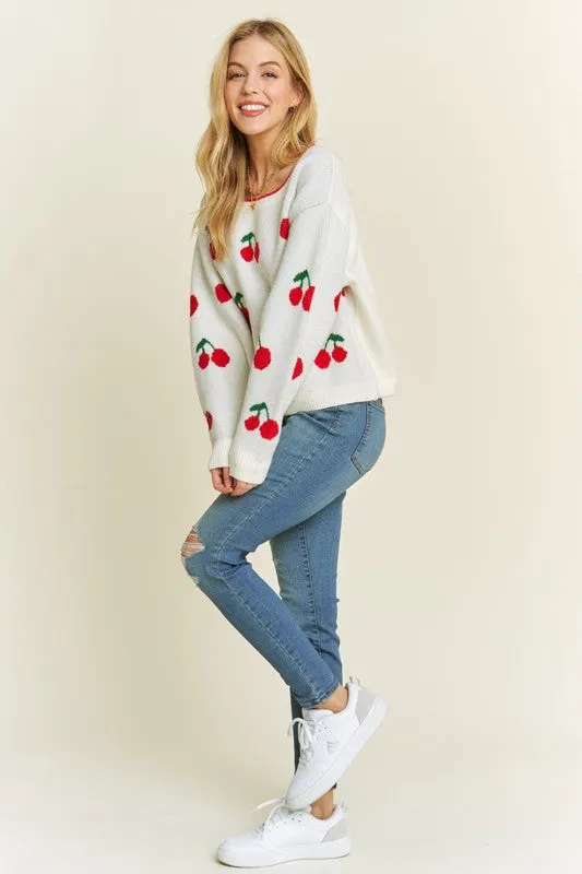 Cheerful In Cherries Sweater