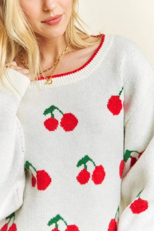 Cheerful In Cherries Sweater