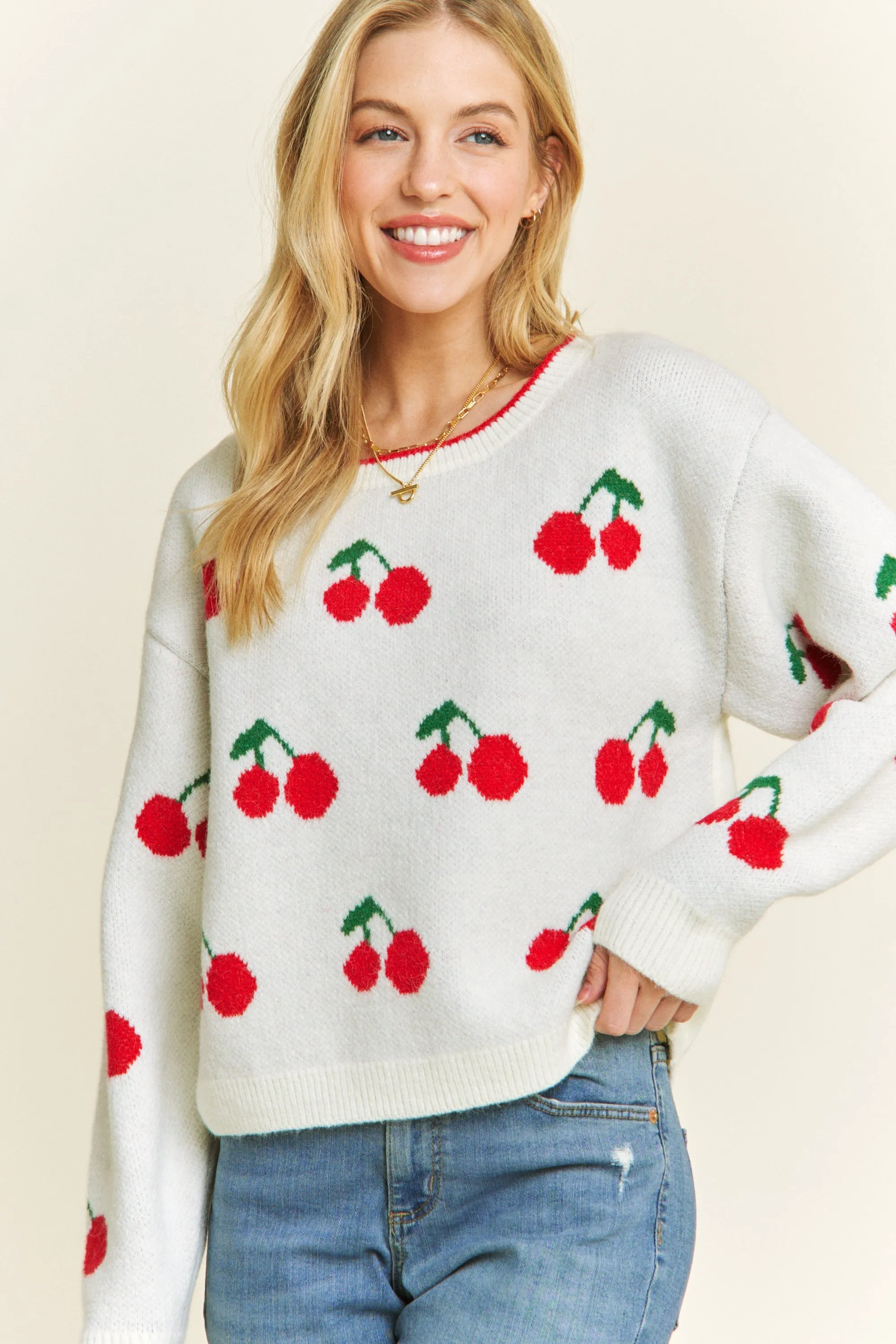 Cheerful In Cherries Sweater