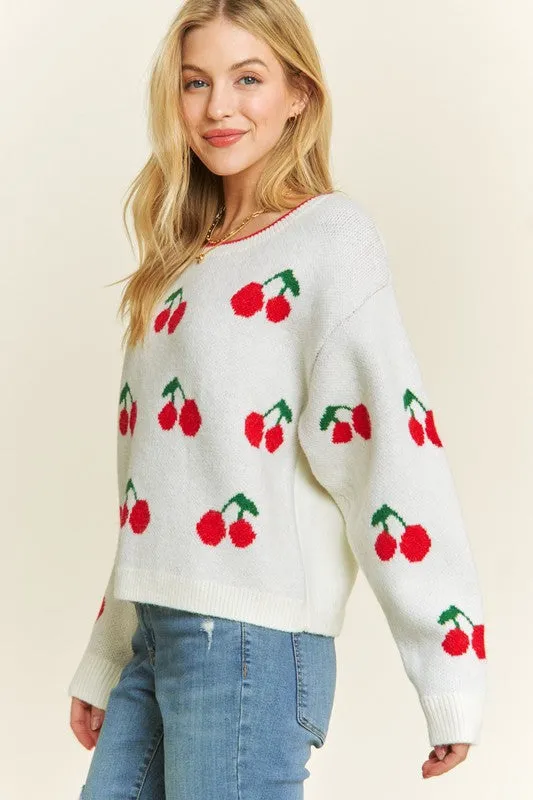 Cheerful In Cherries Sweater
