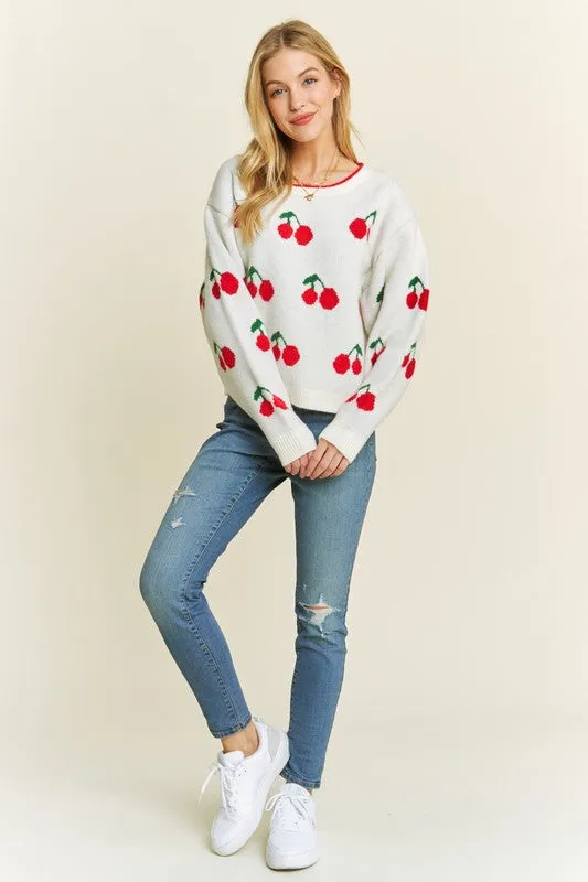 Cheerful In Cherries Sweater