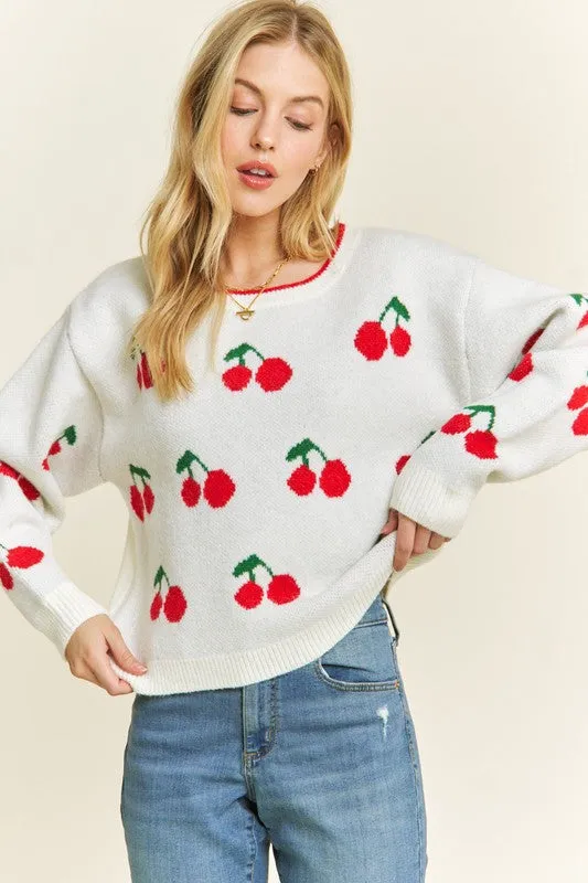Cheerful In Cherries Sweater