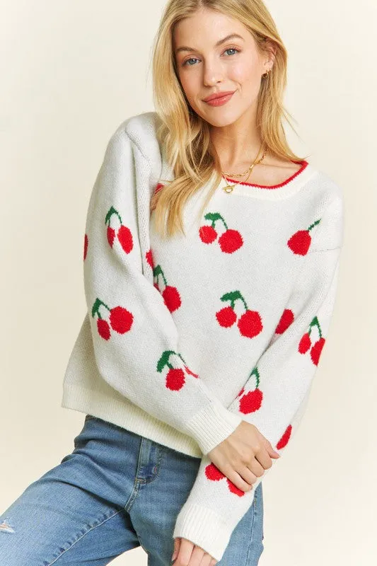 Cheerful In Cherries Sweater