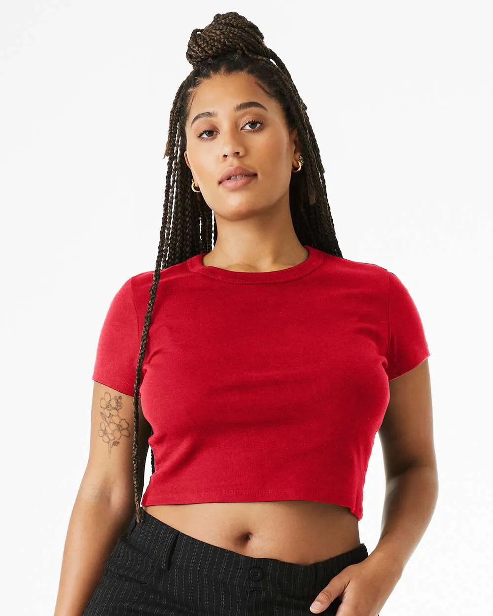 Chi Omega Cropped Baby Rib Tee - XO