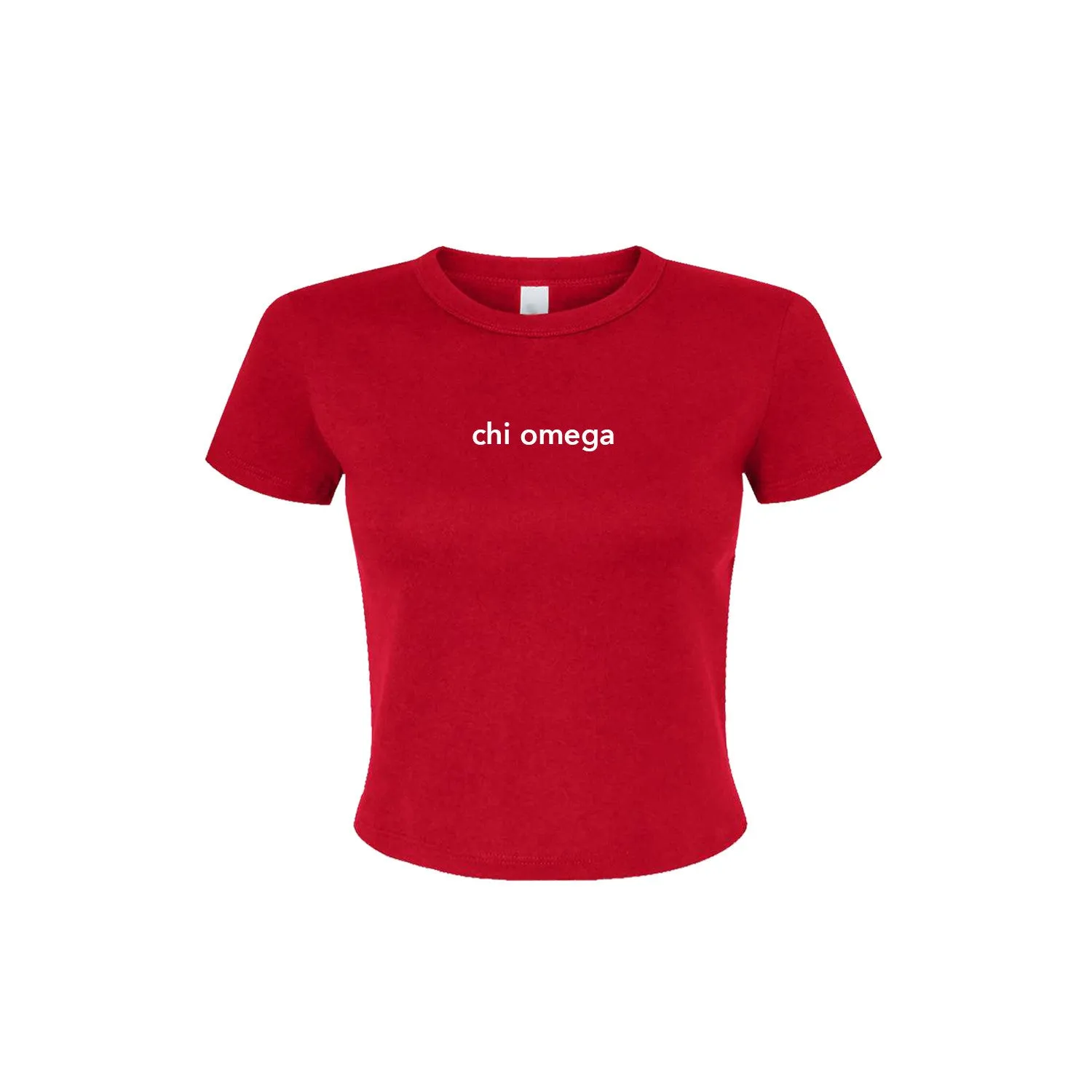Chi Omega Cropped Baby Rib Tee - XO