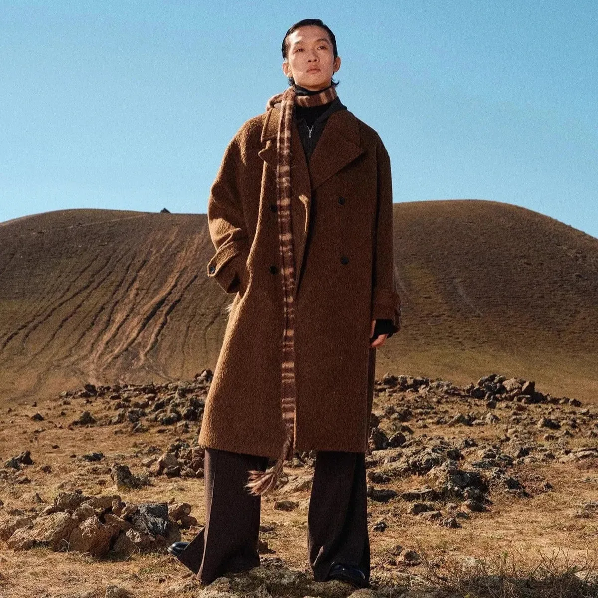 Christopher Mosley Wool Double Breasted Overcoat