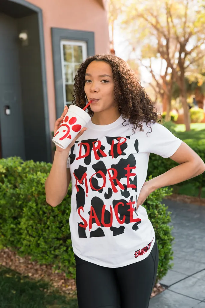 Cow Print Drip More Sauce | White Tee (Chick-fil-A)