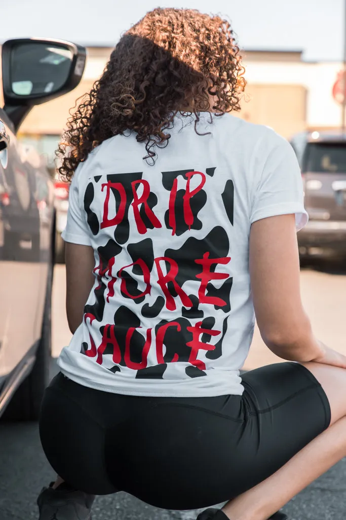 Cow Print Drippin V2 (F&B) | White Tee (Chick-fil-A)