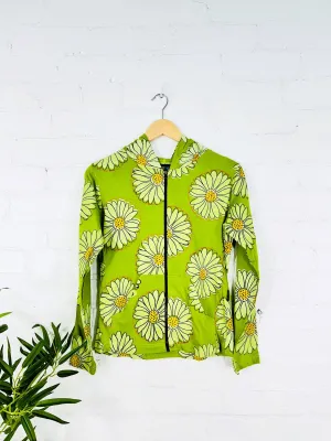 Daisy Print Zip Hoodie