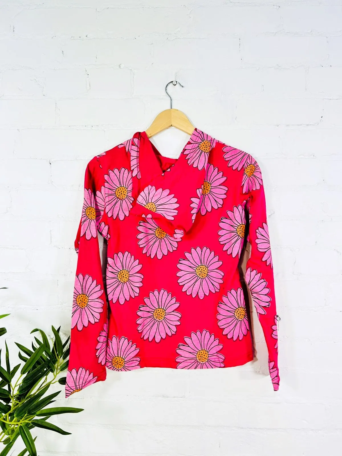 Daisy Print Zip Hoodie