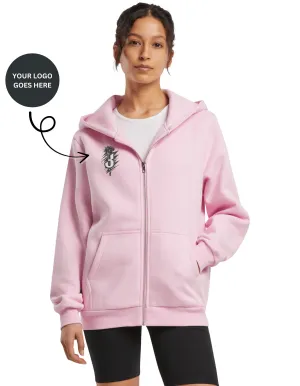 Damen Fluffy Zip Kapuzenpullover Jacke mit Ihrem Logo
