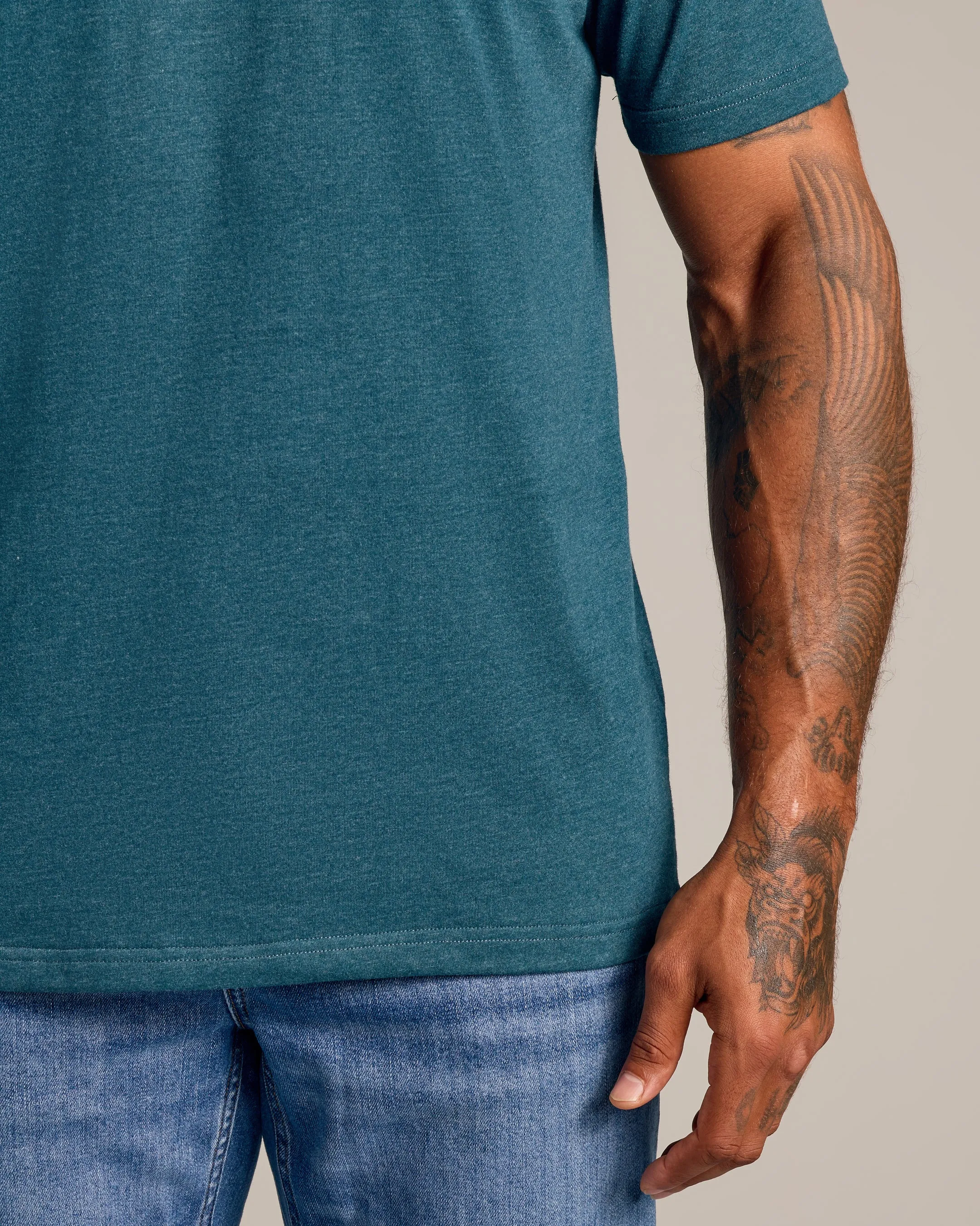Dark Heather Pond Short Sleeve Crew Neck Tee
