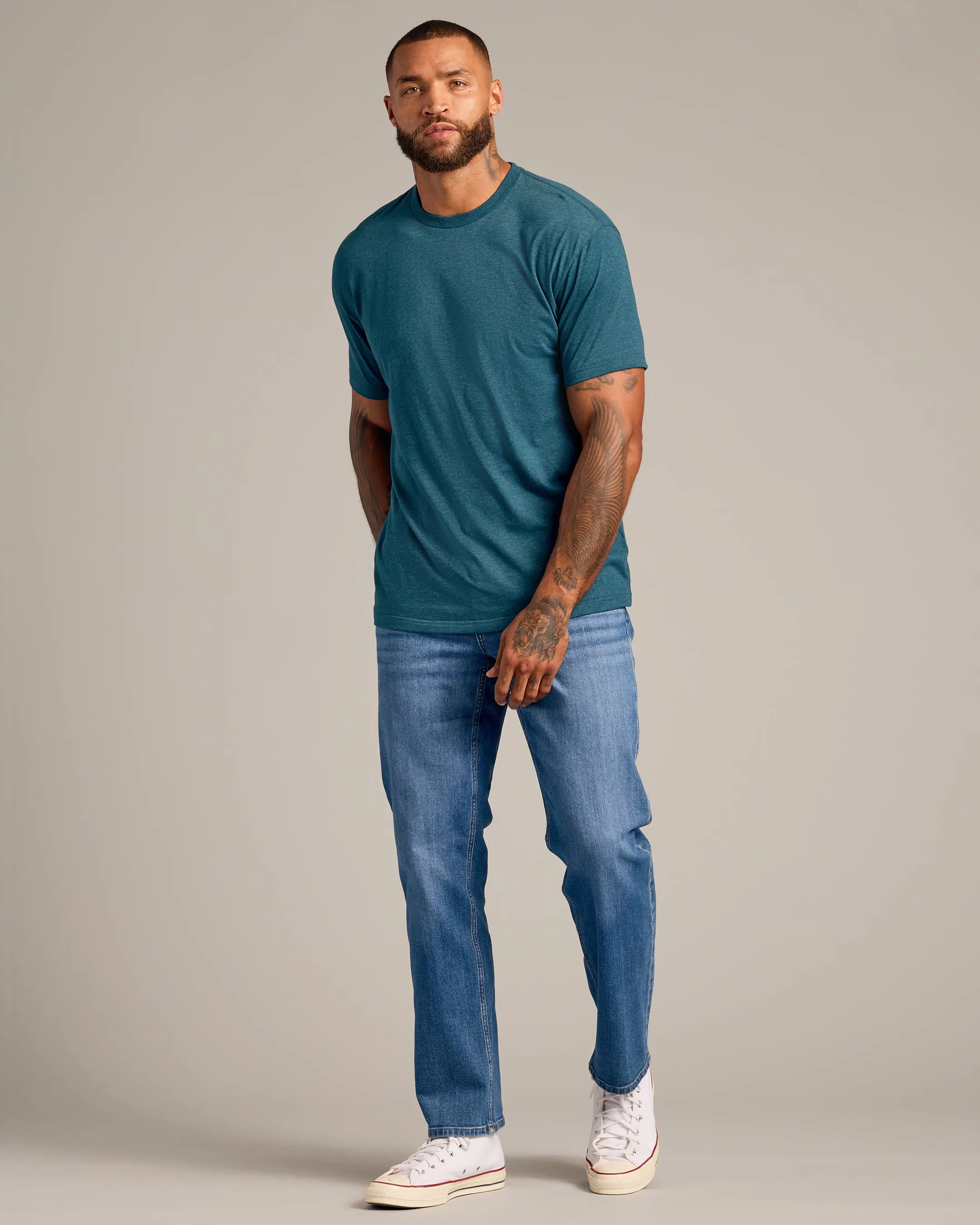 Dark Heather Pond Short Sleeve Crew Neck Tee