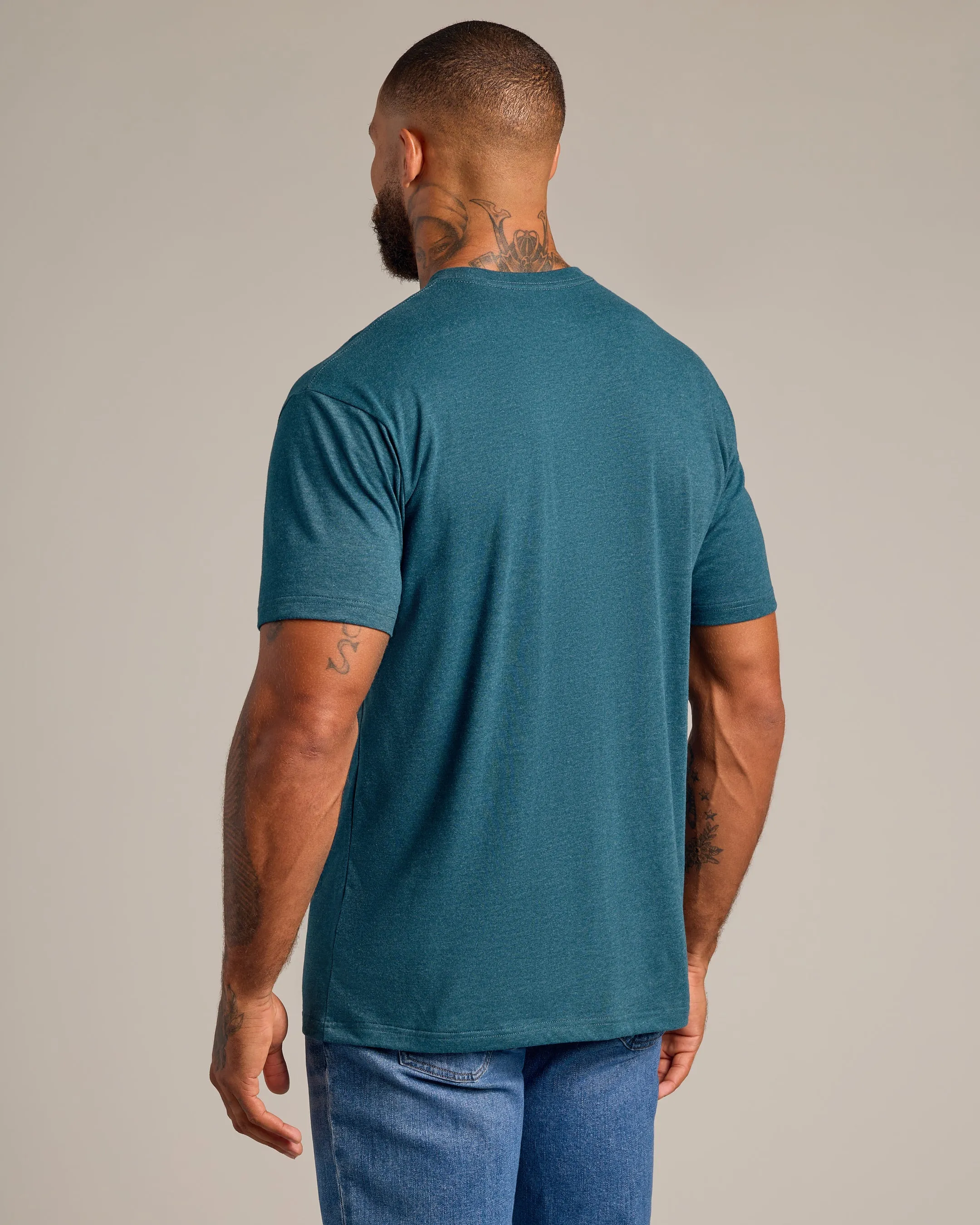 Dark Heather Pond Short Sleeve Crew Neck Tee