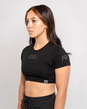 Demand Greatness True-Fit Women's Meet Crop - Shadow Stone/Stealth