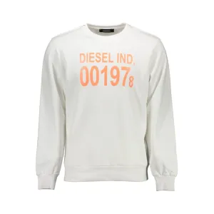 Diesel White Cotton Men Sweater